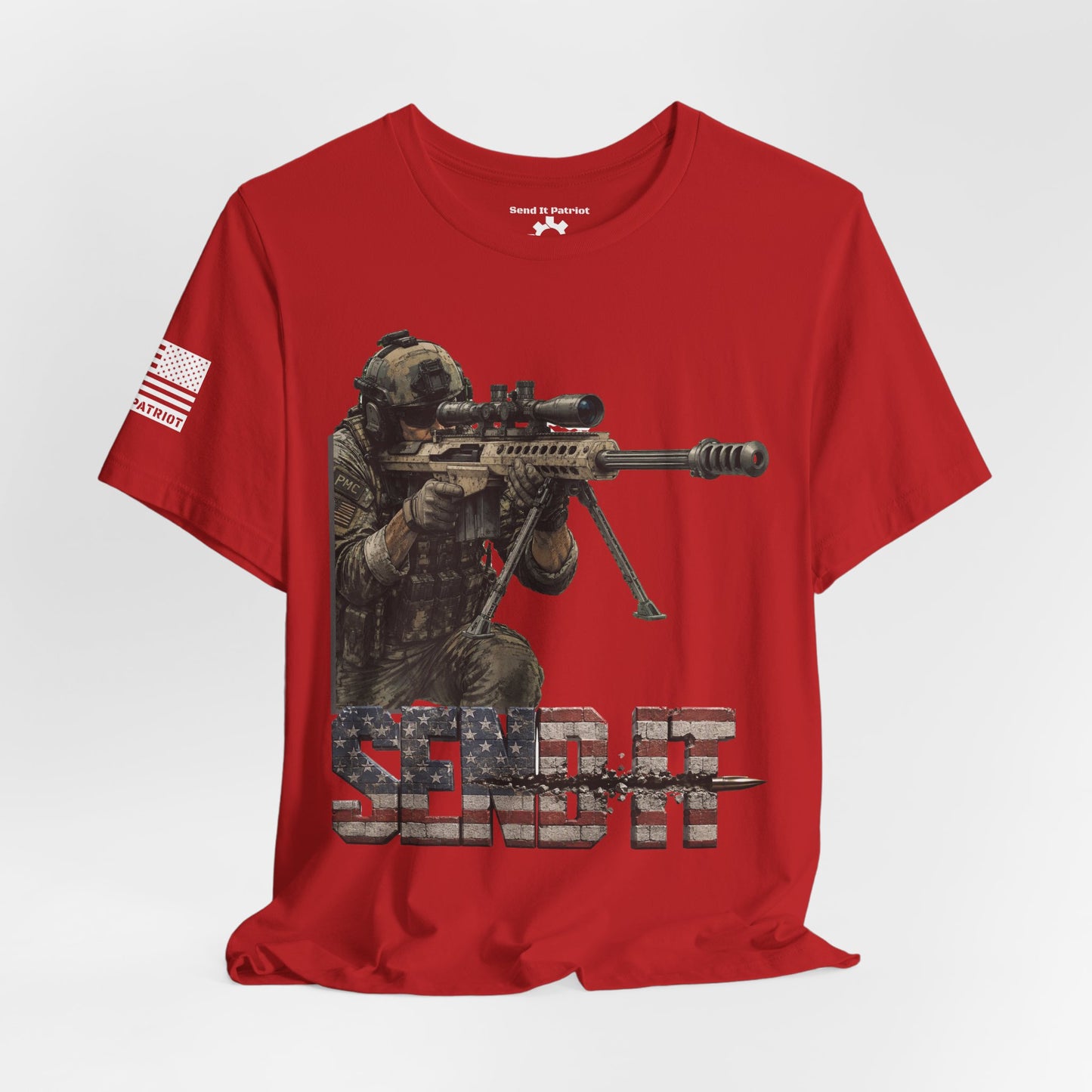 Send It Graphic Tee — Military Weapons Print T-Shirt