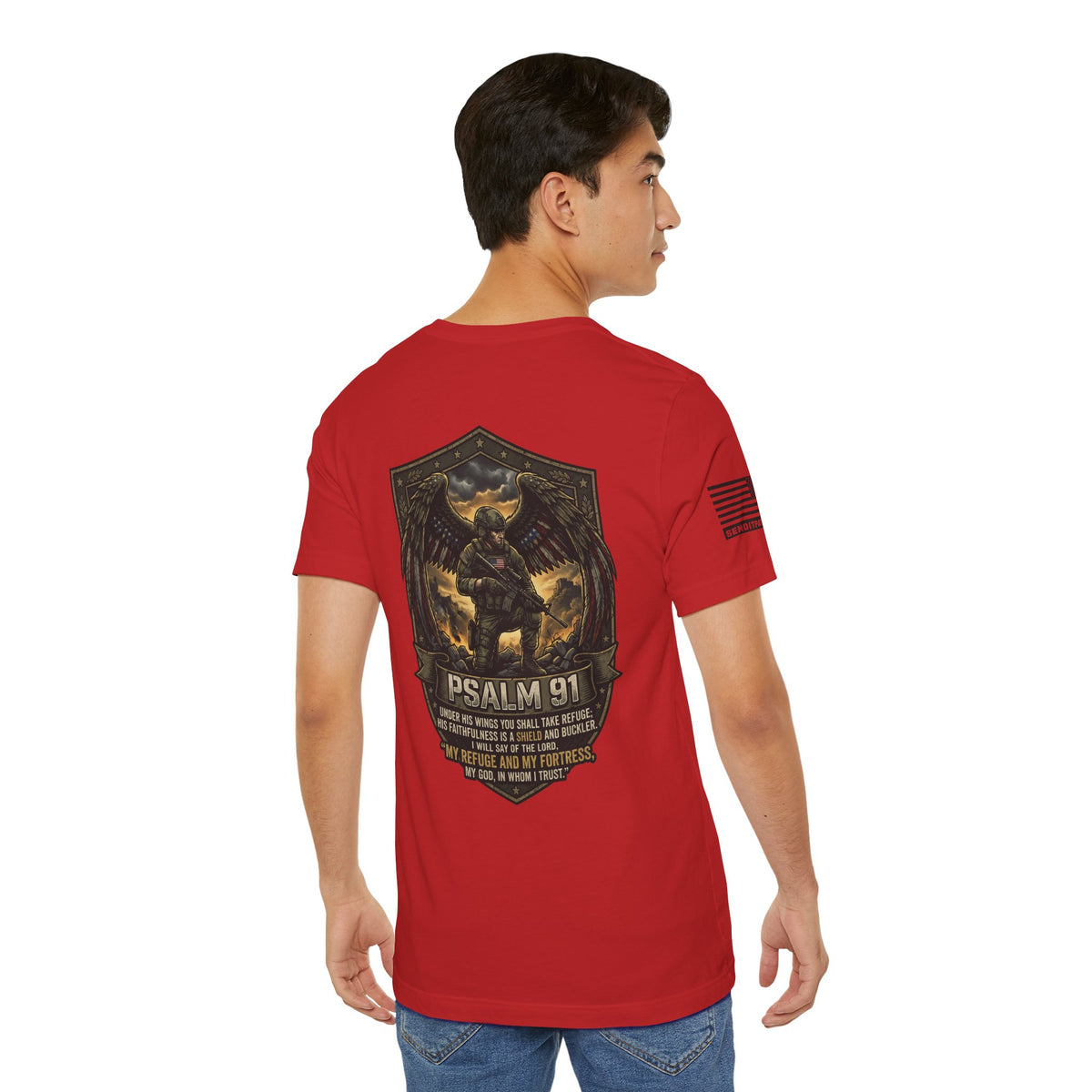 Psalm 91 Tactical Tee — Christian Military Guardian Angel Shirt