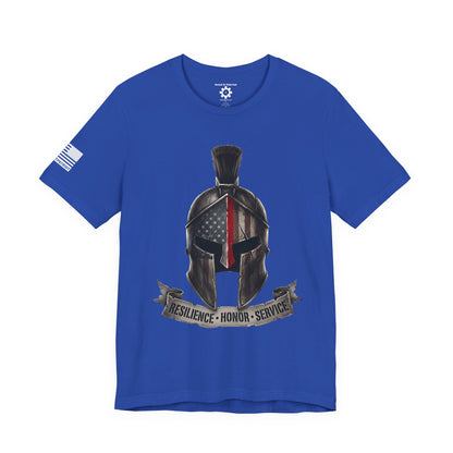 Spartan Thin Red Line T-Shirt —  Fire Dept. Patriotic Tee