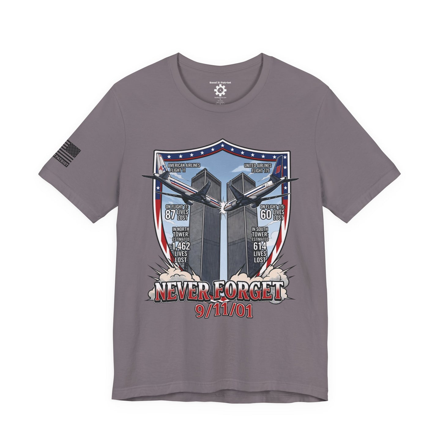 Never Forget 9/11 Tribute Twin Towers T-Shirt — Patriotic Tee