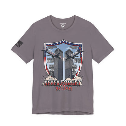 Never Forget 9/11 Tribute Twin Towers T-Shirt — Patriotic Tee