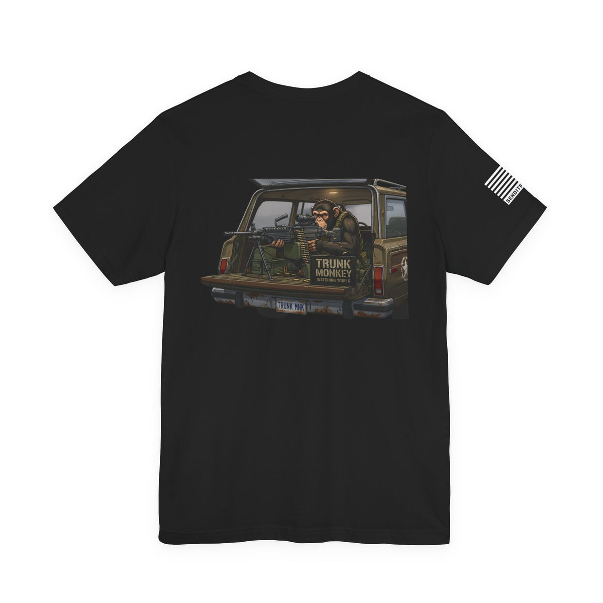 Trunk Monkey T-Shirt —  Back Design Patriotic Tee