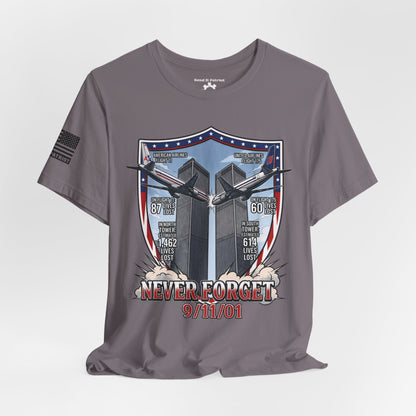 Never Forget 9/11 Tribute Twin Towers T-Shirt — Patriotic Tee