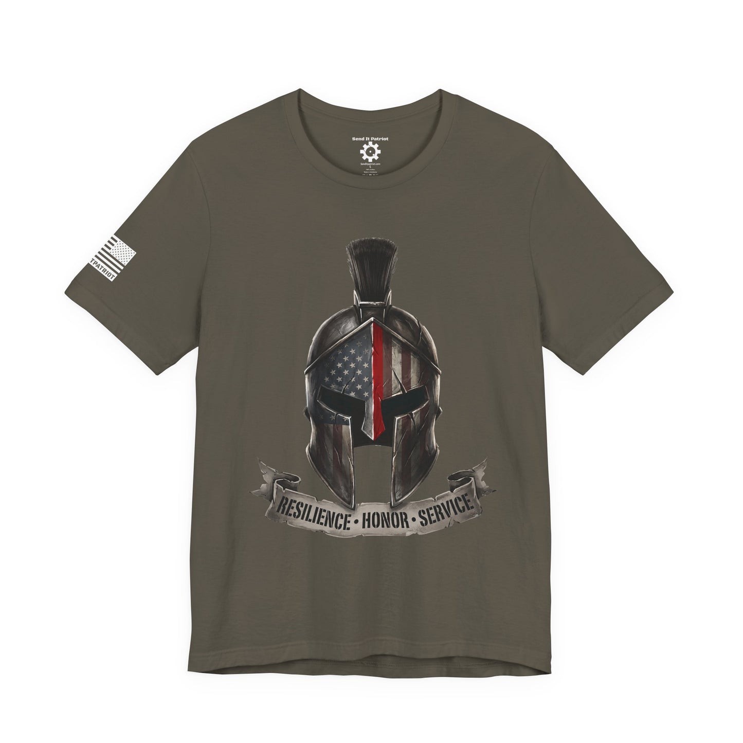 Spartan Thin Red Line T-Shirt —  Fire Dept. Patriotic Tee