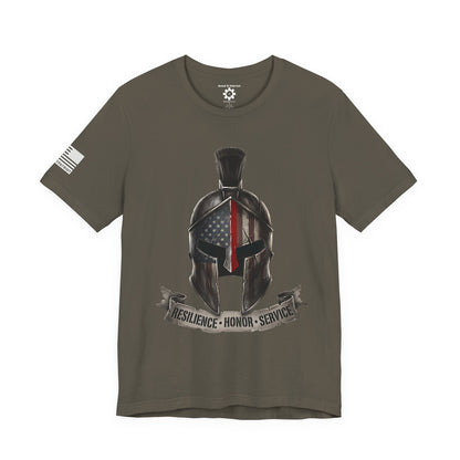 Spartan Thin Red Line T-Shirt —  Fire Dept. Patriotic Tee