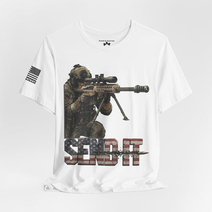 Send It Graphic Tee — Military Weapons Print T-Shirt