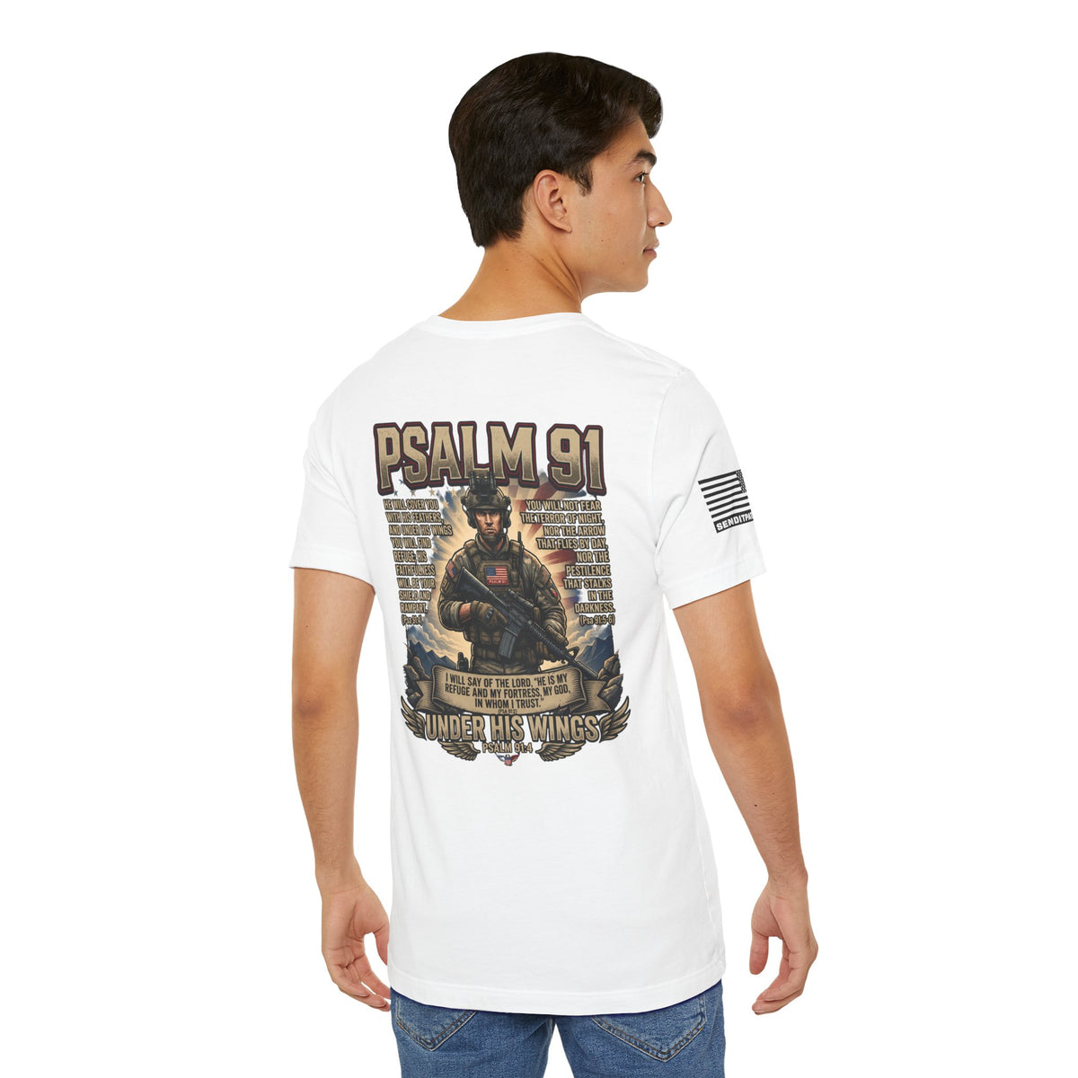Psalm 91 Tactical Tee Ver2 — Christian Military Guardian Angel Shirt