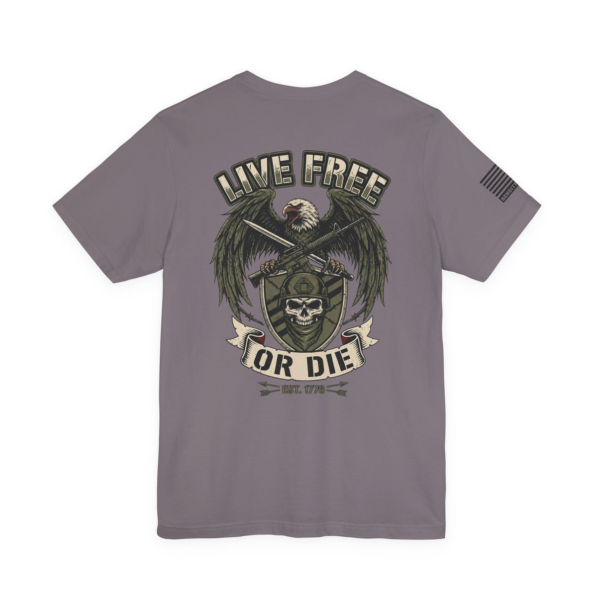 Live Free or Die Tee — Patriotic Eagle Skull Graphic T-Shirt