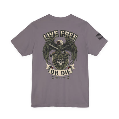 Live Free or Die Tee — Patriotic Eagle Skull Graphic T-Shirt