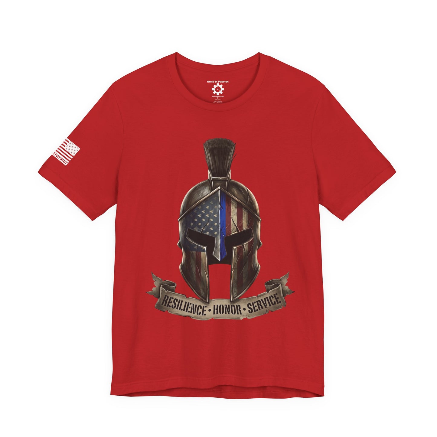 Spartan Thin Blue Line T-Shirt —  Patriotic Tee
