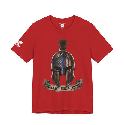 Spartan Thin Blue Line T-Shirt —  Patriotic Tee