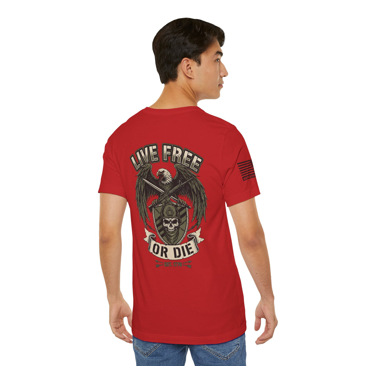 Live Free or Die Tee — Patriotic Eagle Skull Graphic T-Shirt