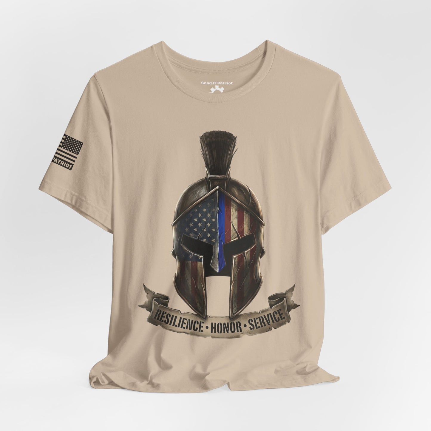 Spartan Thin Blue Line T-Shirt —  Patriotic Tee