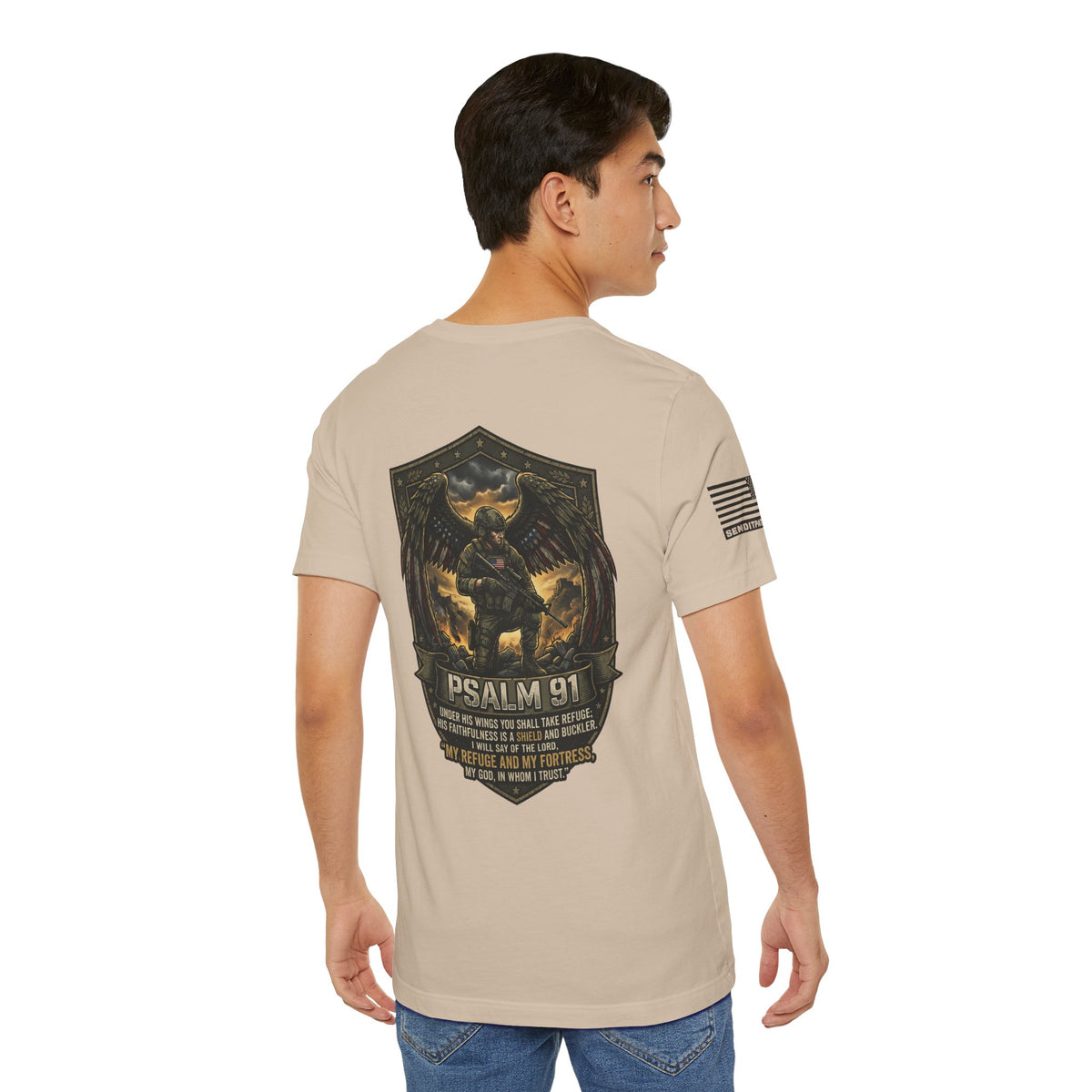 Psalm 91 Tactical Tee — Christian Military Guardian Angel Shirt