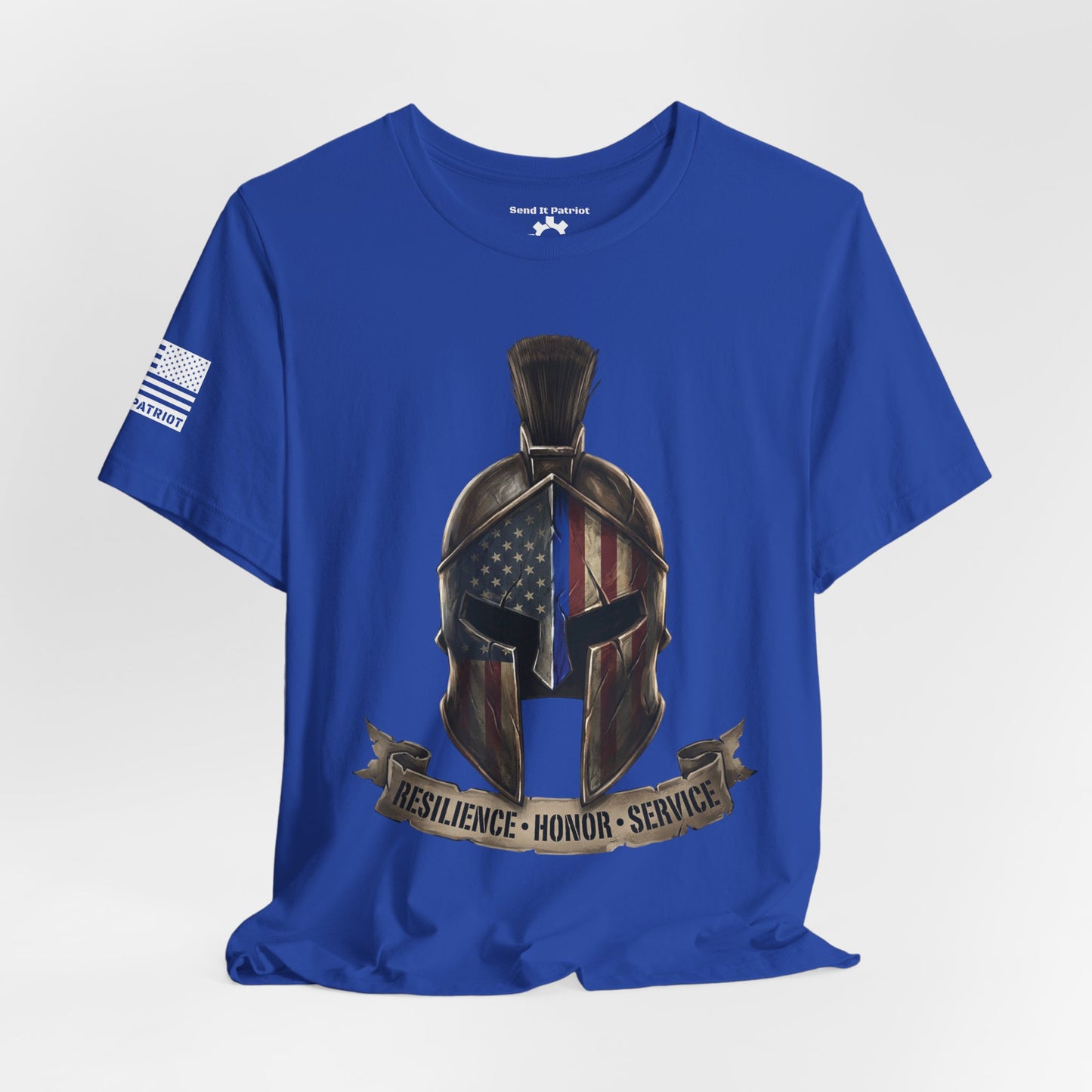 Spartan Thin Blue Line T-Shirt —  Patriotic Tee