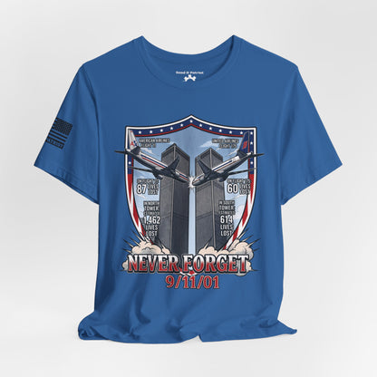 Never Forget 9/11 Tribute Twin Towers T-Shirt — Patriotic Tee