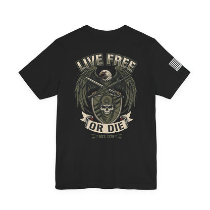 Live Free or Die Tee — Patriotic Eagle Skull Graphic T-Shirt