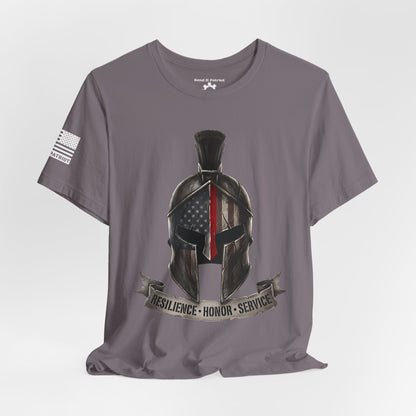 Spartan Thin Red Line T-Shirt —  Fire Dept. Patriotic Tee