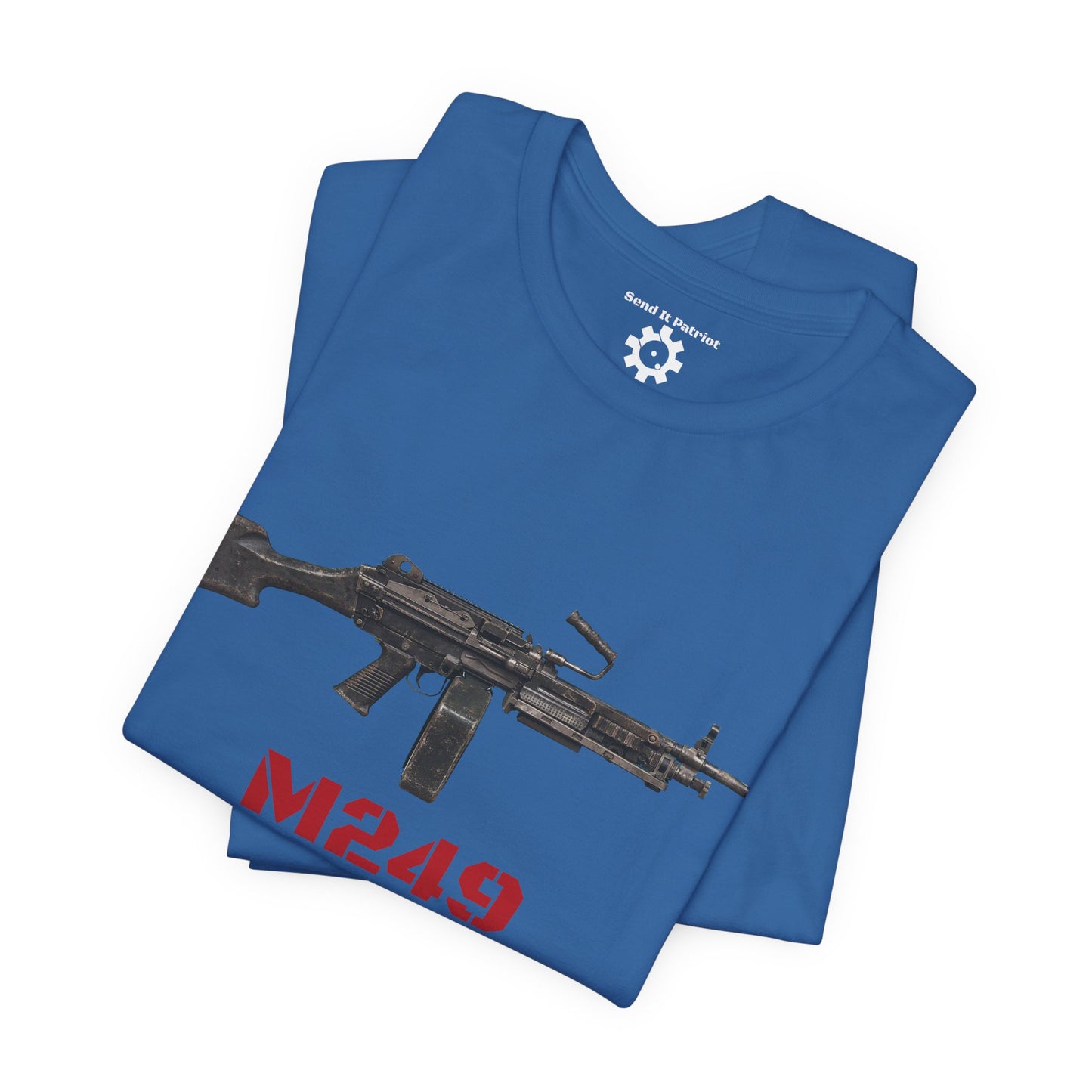 M249 SAW Rifle Graphic Tee — Military Weapons Print T-Shirt