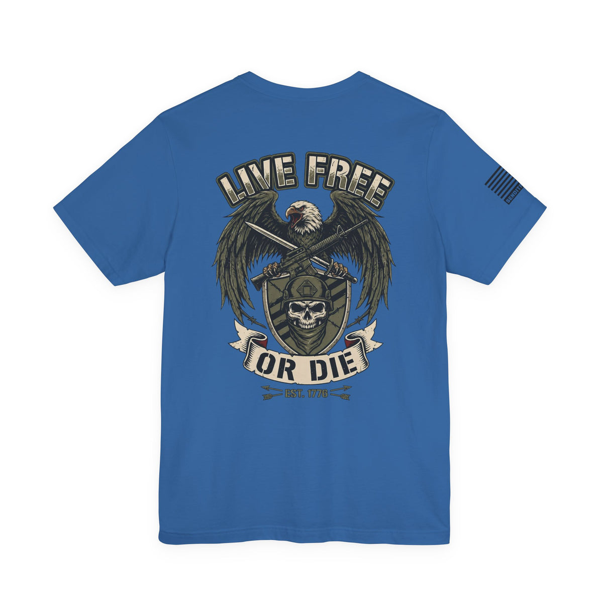 Live Free or Die Tee — Patriotic Eagle Skull Graphic T-Shirt