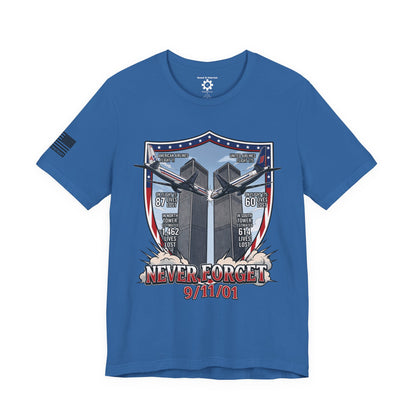 Never Forget 9/11 Tribute Twin Towers T-Shirt — Patriotic Tee