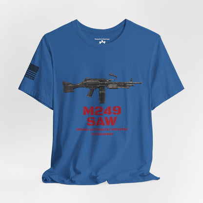 M249 SAW Rifle Graphic Tee — Military Weapons Print T-Shirt