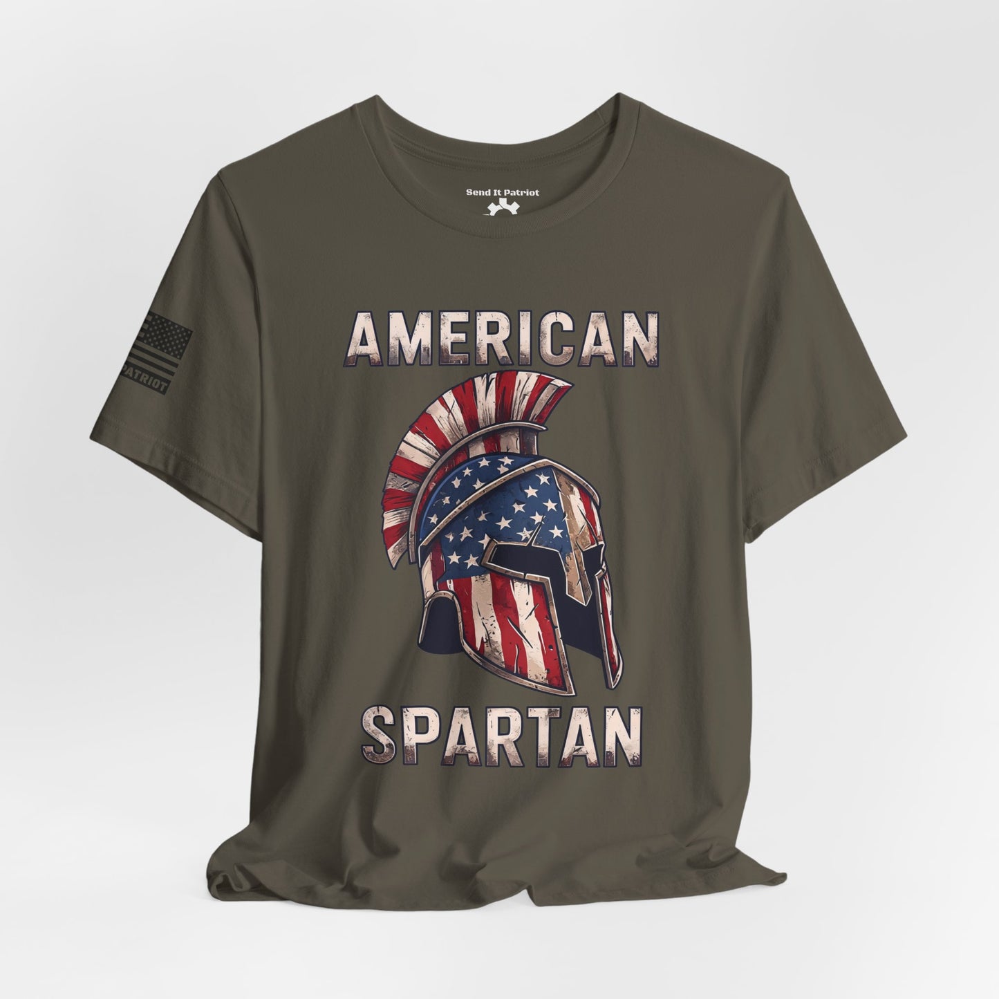 American Spartan T-Shirt — Patriotic Spartan Helmet Tee