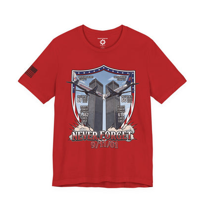 Never Forget 9/11 Tribute Twin Towers T-Shirt — Patriotic Tee