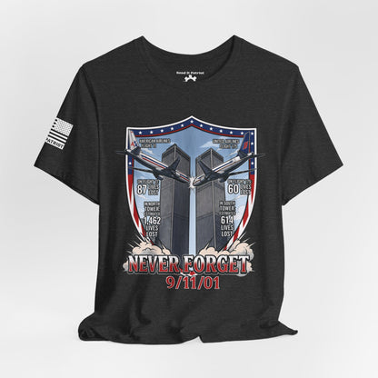 Never Forget 9/11 Tribute Twin Towers T-Shirt — Patriotic Tee