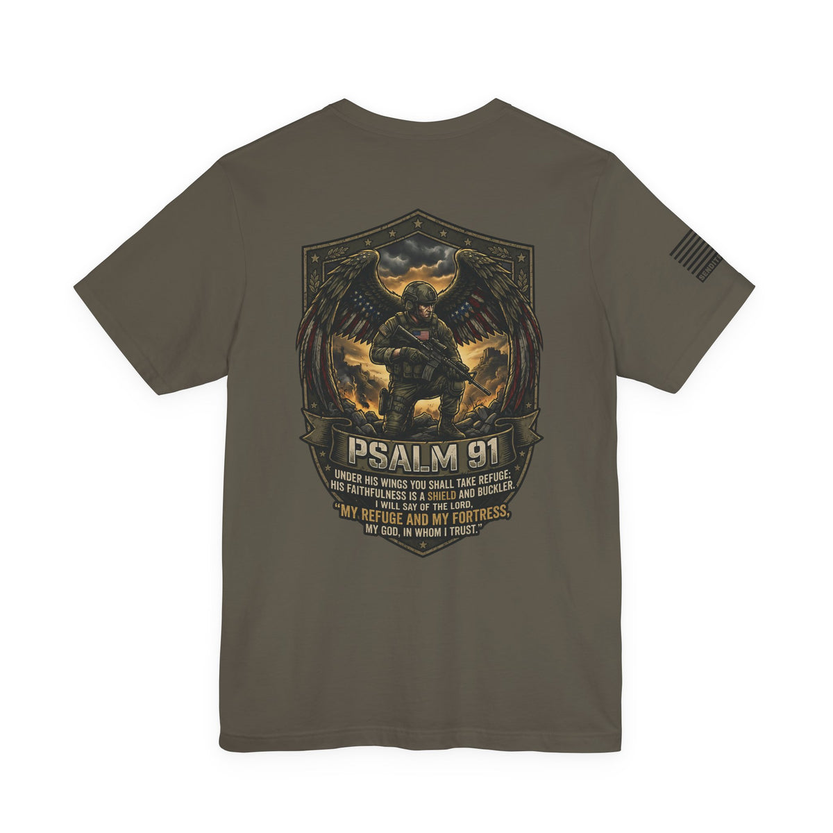 Psalm 91 Tactical Tee — Christian Military Guardian Angel Shirt