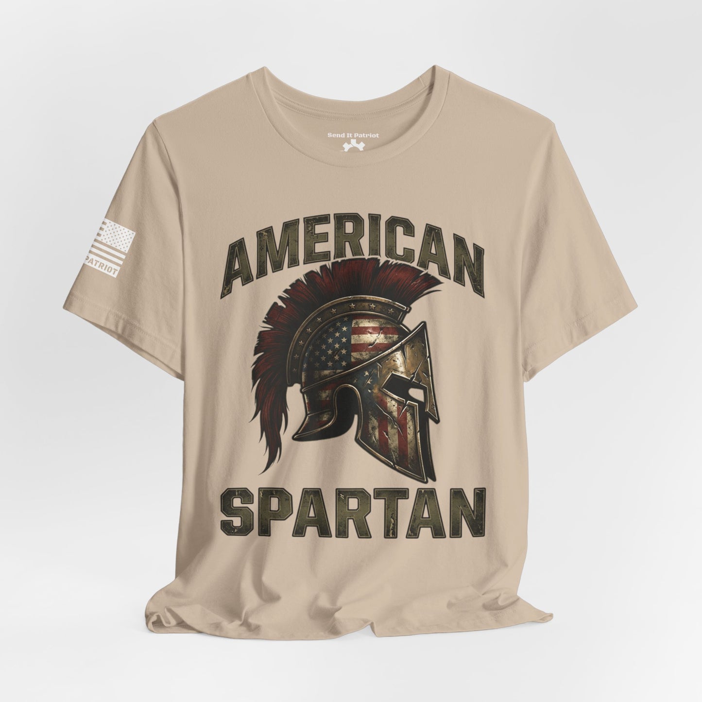 American Spartan T‑Shirt – Patriotic American Flag Graphic Tee Style#2