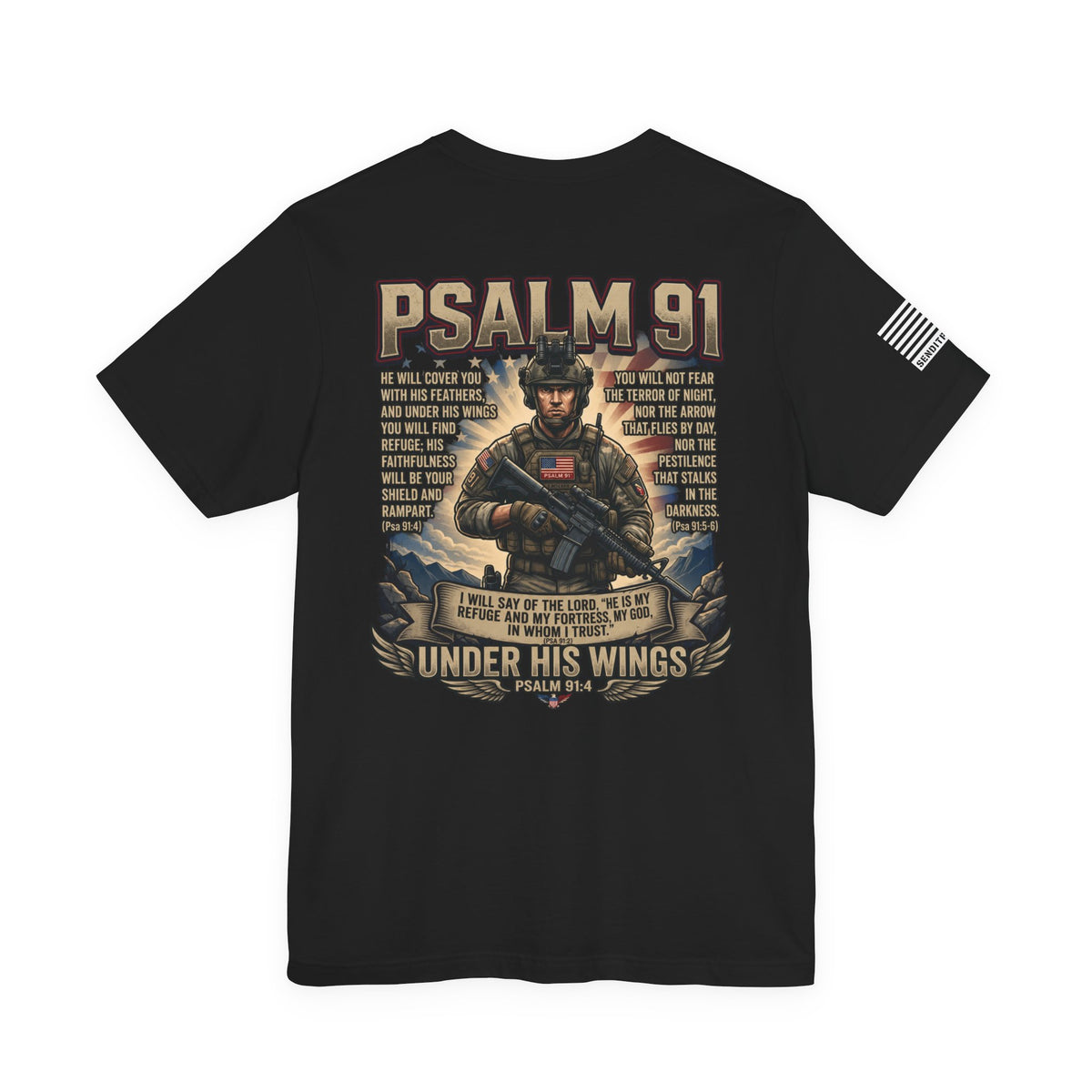 Psalm 91 Tactical Tee Ver2 — Christian Military Guardian Angel Shirt