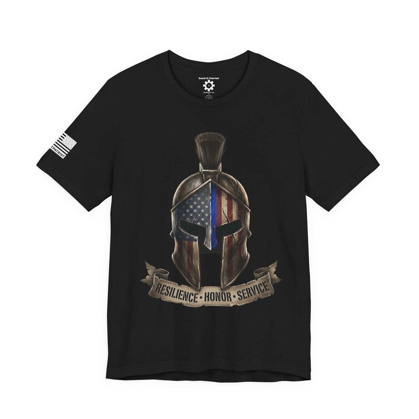 Spartan Thin Blue Line T-Shirt —  Patriotic Tee