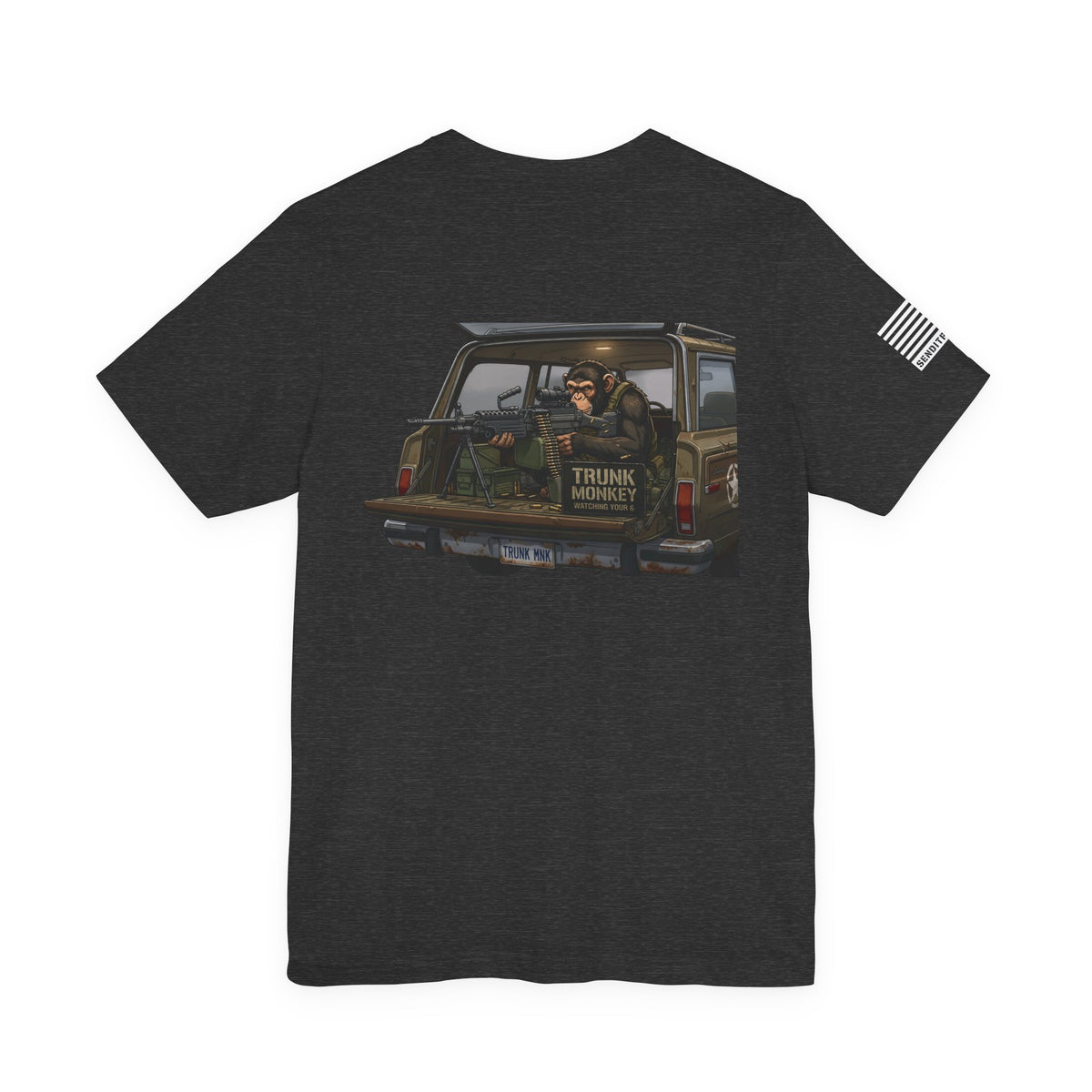 Trunk Monkey T-Shirt —  Back Design Patriotic Tee