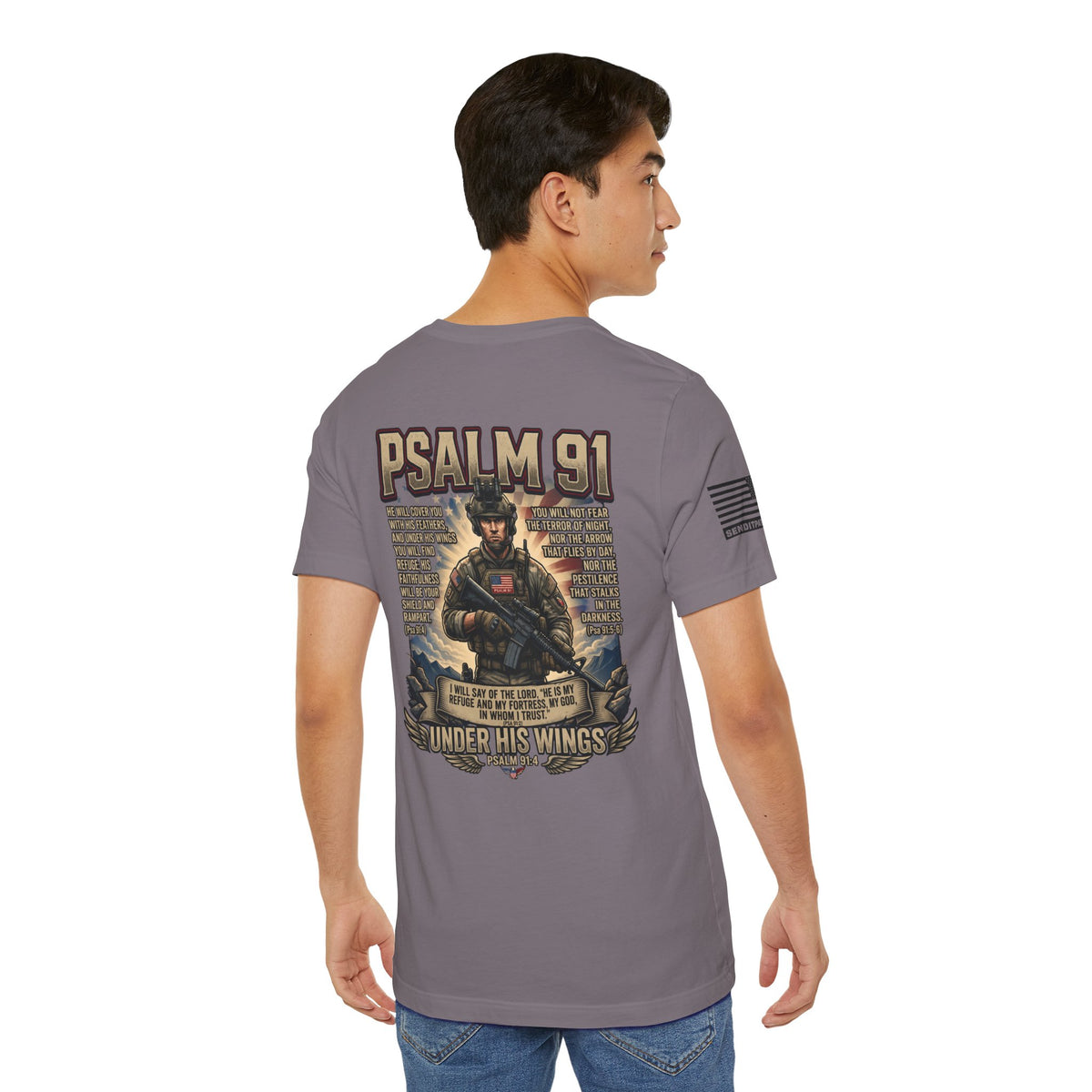 Psalm 91 Tactical Tee Ver2 — Christian Military Guardian Angel Shirt