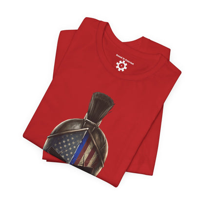 Spartan Thin Blue Line T-Shirt —  Patriotic Tee
