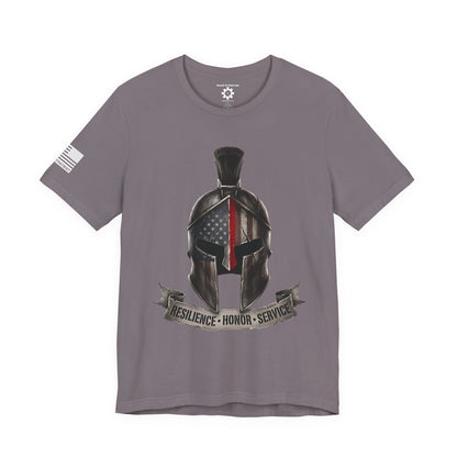 Spartan Thin Red Line T-Shirt —  Fire Dept. Patriotic Tee