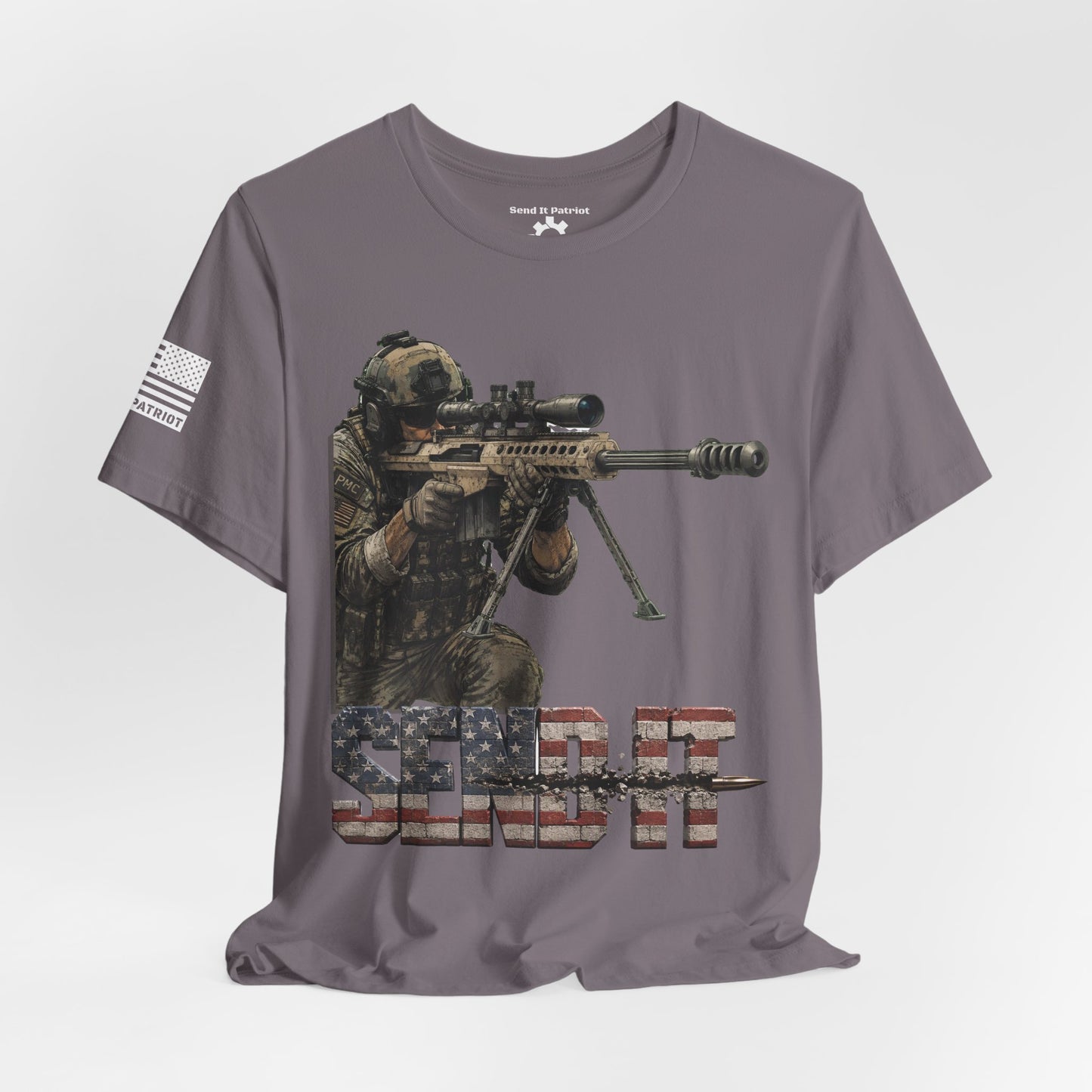 Send It Graphic Tee — Military Weapons Print T-Shirt