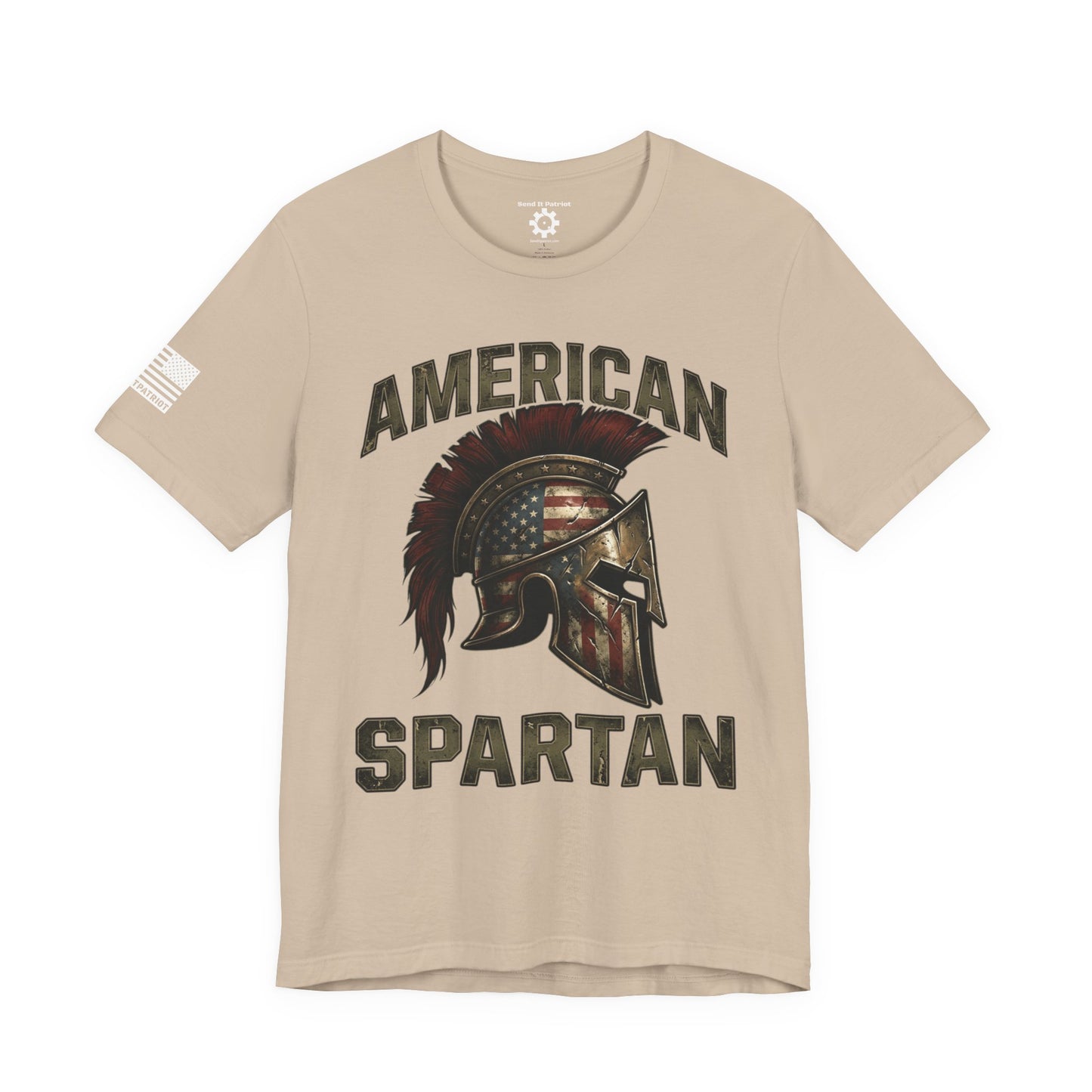 American Spartan T‑Shirt – Patriotic American Flag Graphic Tee Style#2