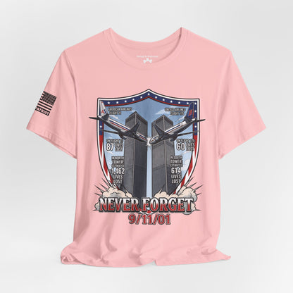 Never Forget 9/11 Tribute Twin Towers T-Shirt — Patriotic Tee