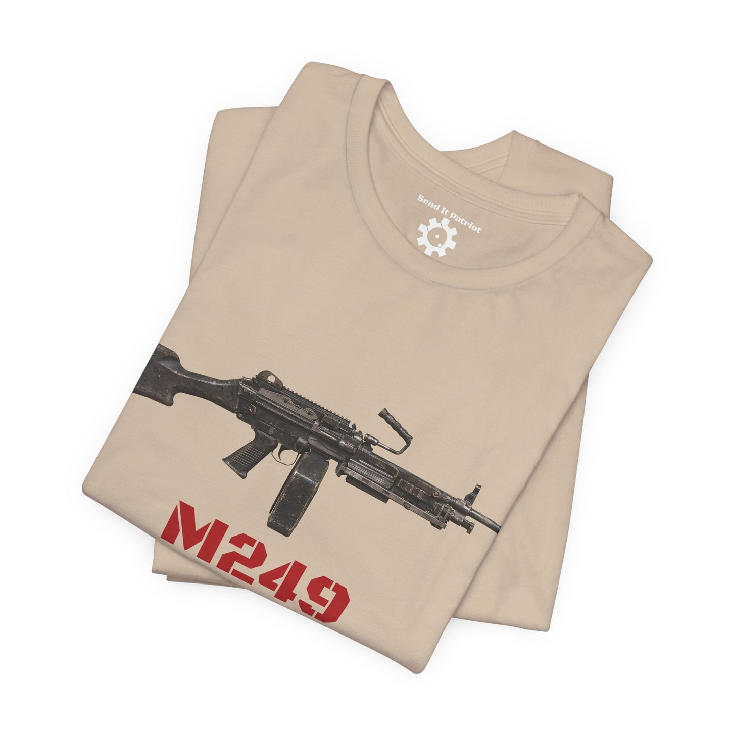 M249 SAW Rifle Graphic Tee — Military Weapons Print T-Shirt