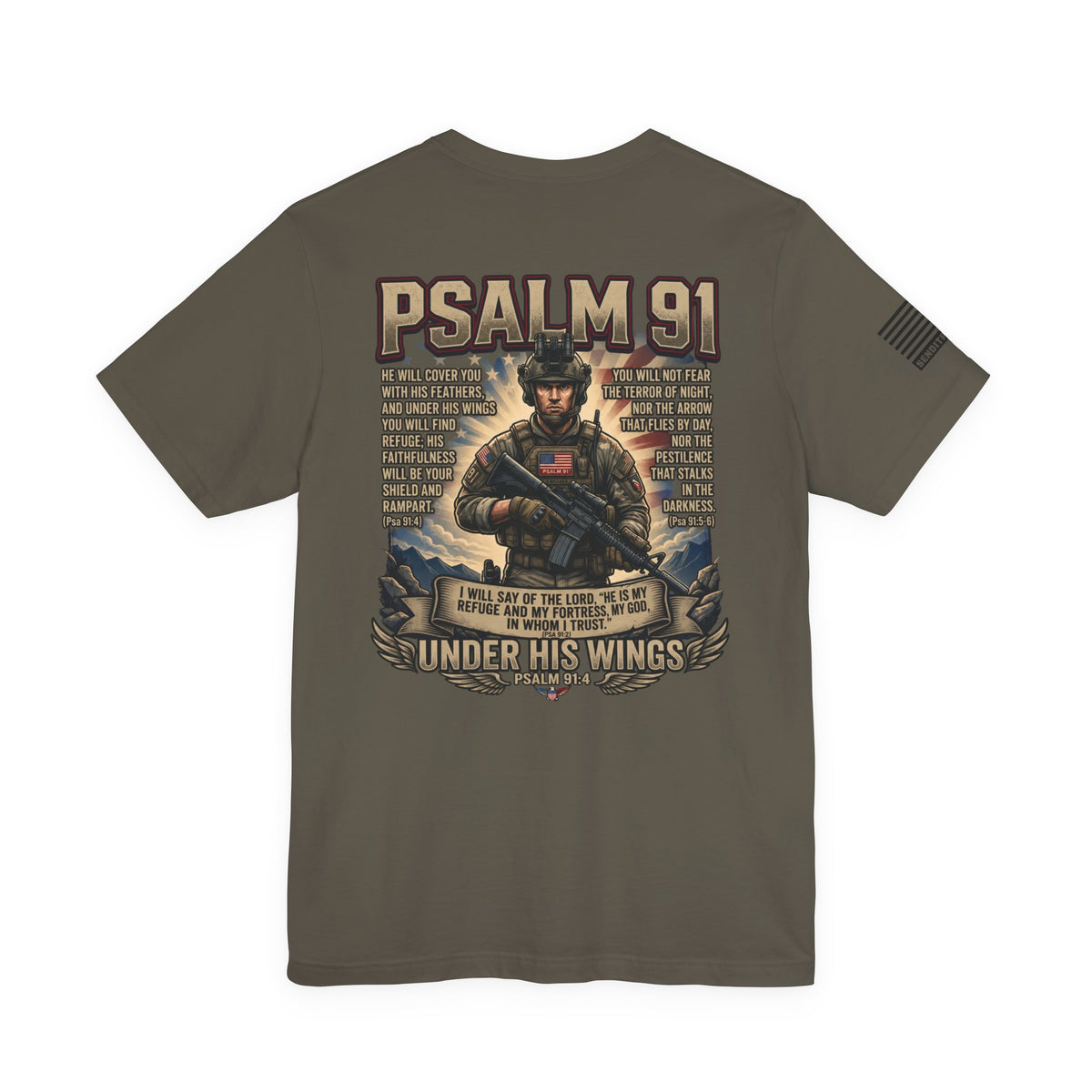 Psalm 91 Tactical Tee Ver2 — Christian Military Guardian Angel Shirt