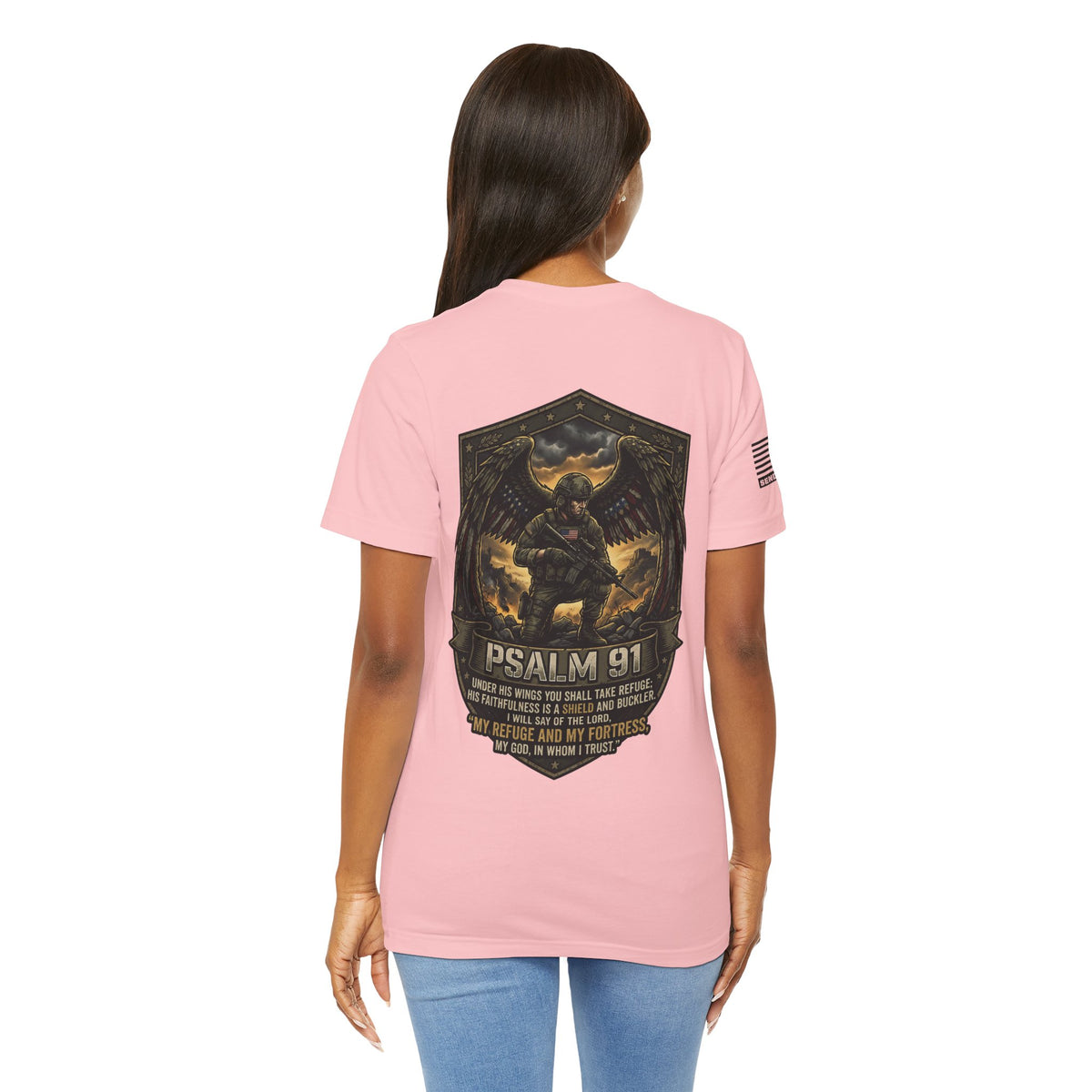 Psalm 91 Tactical Tee — Christian Military Guardian Angel Shirt