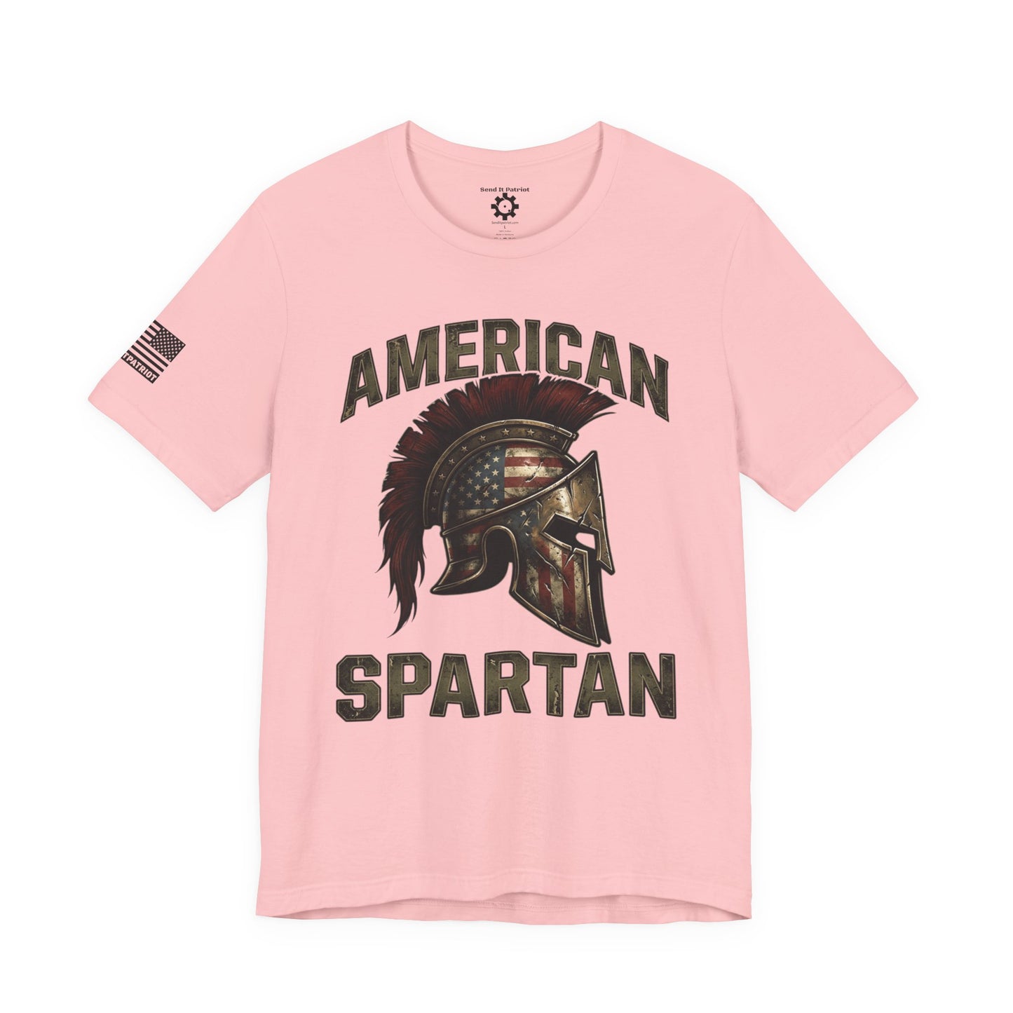 American Spartan T‑Shirt – Patriotic American Flag Graphic Tee Style#2