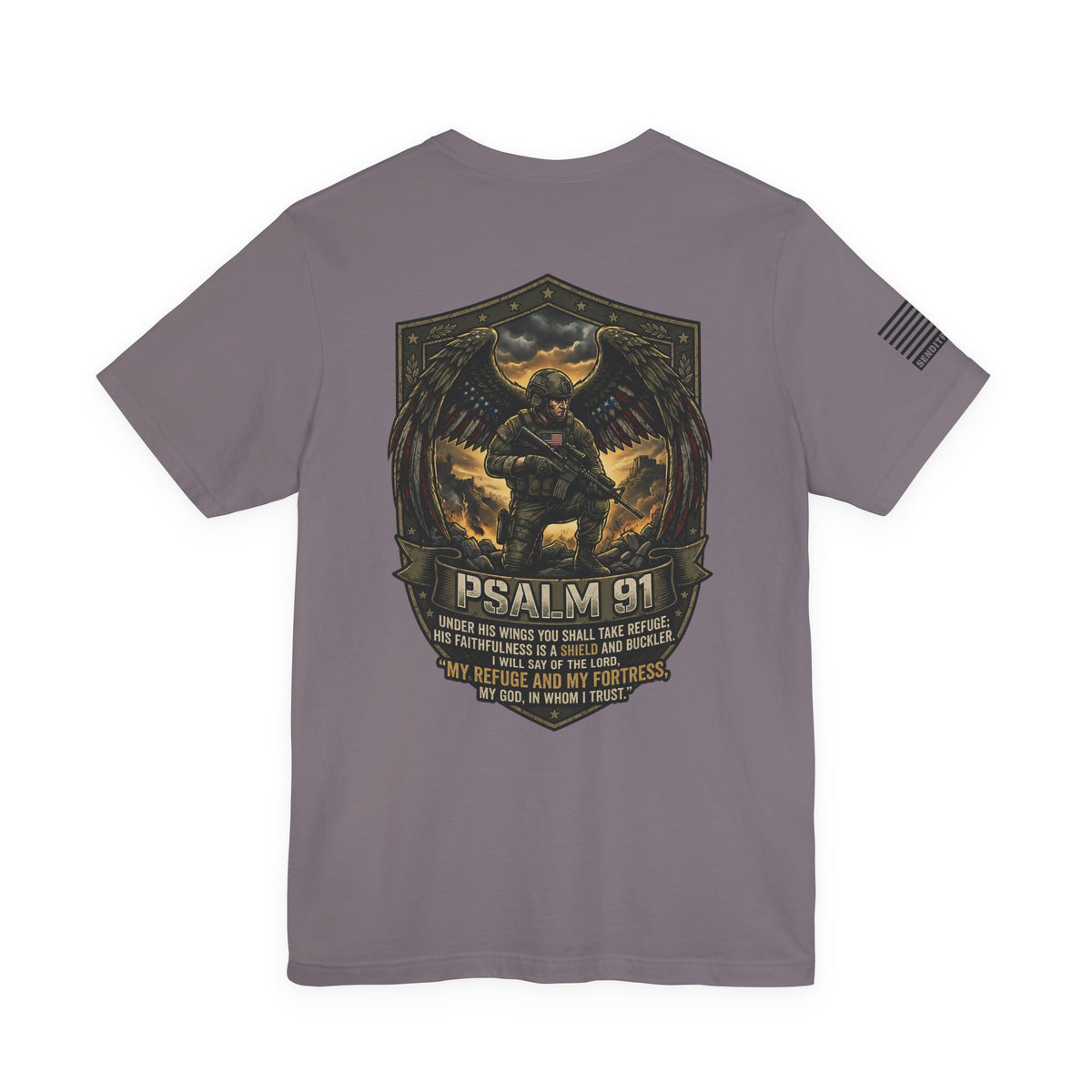 Psalm 91 Tactical Tee — Christian Military Guardian Angel Shirt