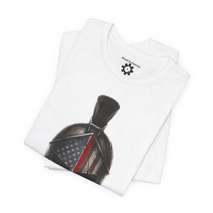 Spartan Thin Red Line T-Shirt —  Fire Dept. Patriotic Tee