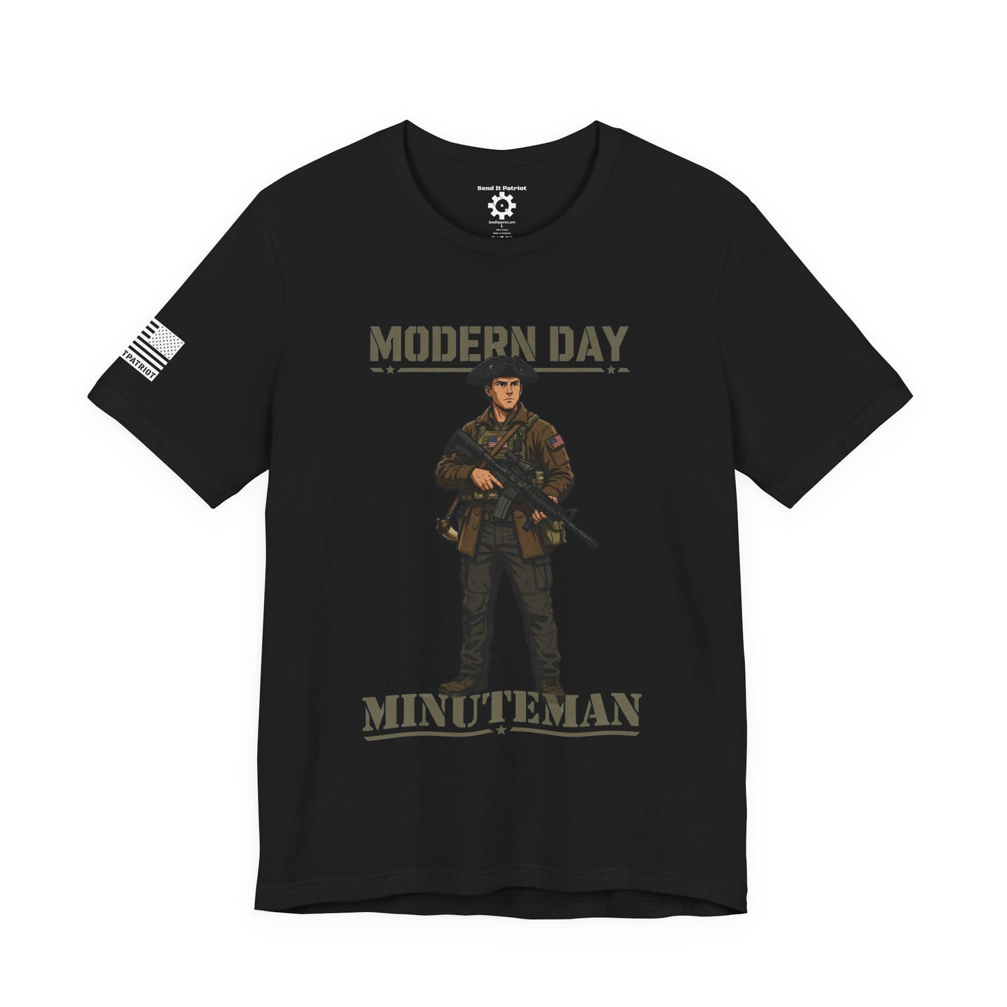 Modern Day Minuteman T-Shirt – Patriotic Tactical Soldier Graphic Tee
