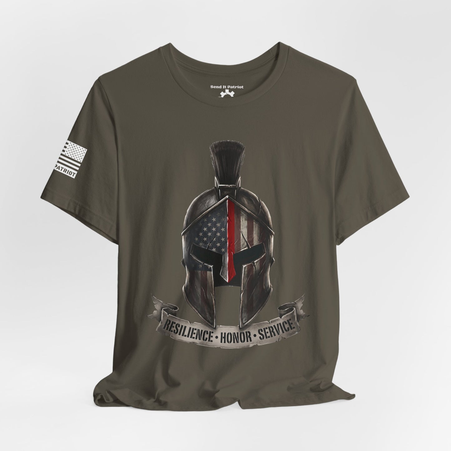 Spartan Thin Red Line T-Shirt —  Fire Dept. Patriotic Tee
