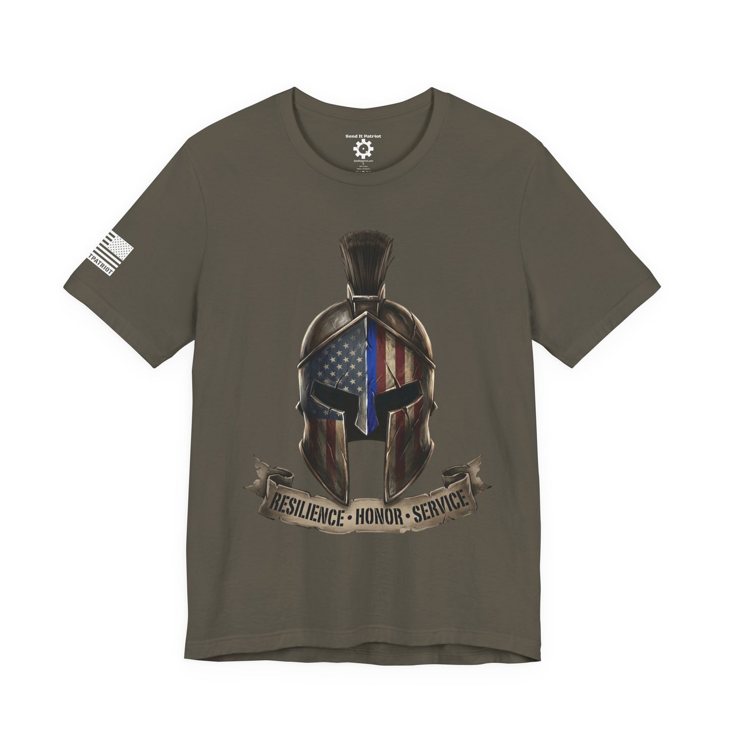 Spartan Thin Blue Line T-Shirt —  Patriotic Tee