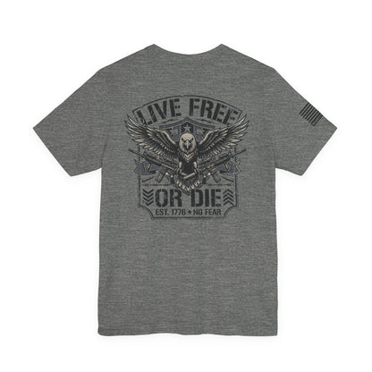 Live Free or Die Tee Ver. 2 — Patriotic Eagle Skull Graphic T-Shirt